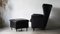 Black Leather Model DS-23 Lounge Chair & Footstool by Franz Josef Schulte for de Sede, Set of 2 4