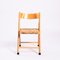 Sedie vintage pieghevoli in legno con sedili Rush, set di 3, Immagine 12