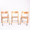 Sedie vintage pieghevoli in legno con sedili Rush, set di 3, Immagine 1