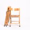 Sedie vintage pieghevoli in legno con sedili Rush, set di 3, Immagine 2
