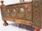 Antiker Beistelltisch aus Holz mit Messing Details 10