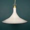 Lámpara colgante vintage de cristal de Murano blanco, años 70, Imagen 2