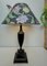 Turned Dark Oak Baluster Shaped Table Lamp, 1950s 1