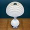 Lámpara de mesa grande en forma de hongo de cristal de Murano blanco, años 70, Imagen 7