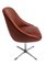 Swivel Armchair in Maroon Leather, Image 2