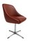 Swivel Armchair in Maroon Leather, Image 1