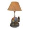 Lampada da tavolo antica in ottone con bussola a forma di barca, Immagine 1
