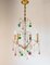 French Brass and Crystals Chandelier, 1930s 7