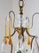 Lámpara de araña francesa de latón y cristales, años 30, Imagen 7