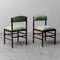 Vintage Wood and Leather Dining Chairs, 1960s, Set of 4 2