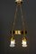 Art Deco Hammered Chandelier with Opaline Glass Shades, Vienna, 1920, Image 4