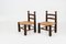 Kleine Stühle aus Holz & Korbgeflecht, Charles Dudouyt, 1940, 2er Set 6