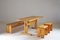 Large Les Arcs Table, Bench and 2 Stools attributed to Charlotte Perriand, France, 1960s, Set of 4 7