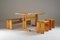 Grande Table, Banc et 2 Tabourets Les Arcs attribués à Charlotte Perriand, France, 1960s, Set de 4 9