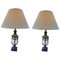 Vinatage Metal Lamps with Cloth Shades, Set of 2 1
