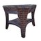Natural Rattan Side Table with Central Medallon and Crystal, 1990s 2