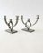 Art Deco Scandinavian Pewter Candleholders, 1930s, Set of 2 1