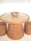 Circular Rattan Table with 2 Stools, Set of 3, Image 9