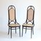 Bentwood and Cane Long John 207R Chairs by Michael Thonet, 1970s, Set of 2 1
