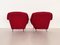 Mid-Century Italian Red Teddy Fabric Armchair, 1950s, Set of 2 9