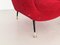 Mid-Century Italian Red Teddy Fabric Armchair, 1950s, Set of 2 11