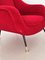 Mid-Century Italian Red Teddy Fabric Armchair, 1950s, Set of 2 3