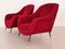 Mid-Century Italian Red Teddy Fabric Armchair, 1950s, Set of 2 15