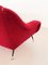 Mid-Century Italian Red Teddy Fabric Armchair, 1950s, Set of 2 14