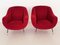 Mid-Century Italian Red Teddy Fabric Armchair, 1950s, Set of 2 7