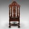 Victorian Scottish Carved Throne Chair in Oak, Image 5