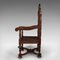 Victorian Scottish Carved Throne Chair in Oak 4