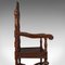 Victorian Scottish Carved Throne Chair in Oak 10