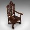 Victorian Scottish Carved Throne Chair in Oak 6