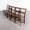 Dark Elm Church Chapel Dining Chairs, 1930s, Set of 5 1