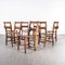 Elm and Ash Church Chapel Dining Chairs, 1940s, Set of 7, Image 7