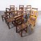 Elm and Ash Church Chapel Harlequin Dining Chairs, 1960s, Set of 15 3