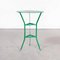 Small French Metal Green Round Gueridon Table, 1950s 1