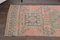 Vintage Turkish Handmade Wool Oushak Runner Rug with Pink Floral Design, 1960s 6