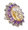 Topaz, Amethyst, Diamond, Rose Gold and Silver Ring 2