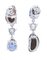 Orecchini pendenti in vetro opalino, zaffiro, diamanti e platino, anni '60, set di 2, Immagine 3