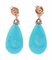 Turquoise, Tanzanite, Diamond & 14 Karat Rose Gold Earrings, Set of 2 3