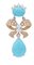 Boucles d'Oreilles Turquoise, Aigue-Marine, Diamant, Or Blanc 18 Carat et Jaune, 1970s, Set de 2 2