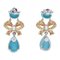 Boucles d'Oreilles Turquoise, Aigue-Marine, Diamant, Or Blanc 18 Carat et Jaune, 1970s, Set de 2 3