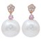 Pearl, Sapphire, Diamond & 14 Karat Rose Gold Earrings, Set of 2 1