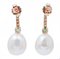 Pearl, Emerald, Diamond & 14 Karat Rose Gold Earrings, Set of 2 3