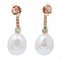 Pearl, Emerald, Diamond & 14 Karat Rose Gold Earrings, Set of 2, Image 3