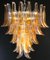 Lámpara de araña italiana de cristal de Murano con pétalos de vidrio ámbar, años 70, Imagen 8