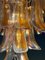 Lámpara de araña italiana de cristal de Murano con pétalos de vidrio ámbar, años 70, Imagen 10