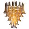 Italian Murano Glass Chandelier with Amber Glass Petals, 1970s, Image 1