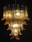 Lámpara de araña italiana de cristal de Murano con pétalos de vidrio ámbar, años 70, Imagen 6